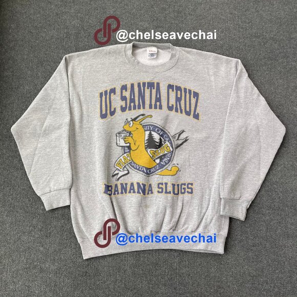 Vintage 90s University of California Santa Cruz Slugs Banana UC Santa Cruz Shirt - Picture 1 of 2